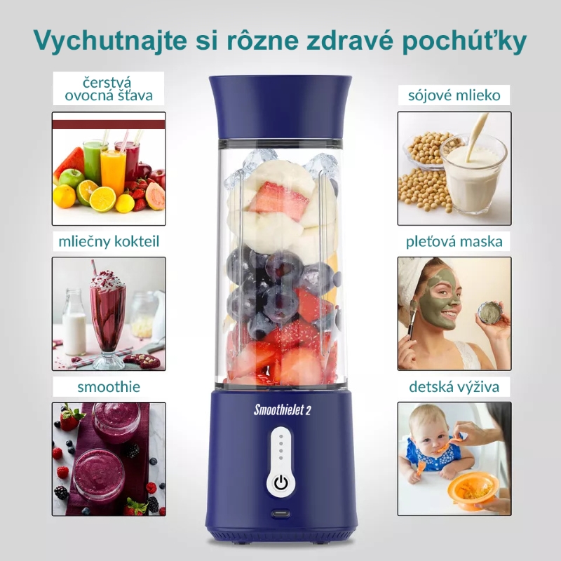 SmoothieJet 2 přenosný USB Smoothie mixér 500 ml 4